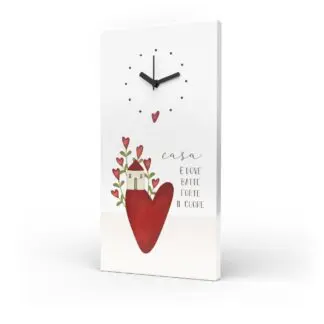 Orologio Rettangolare - Casa è dove batte forte il cuore