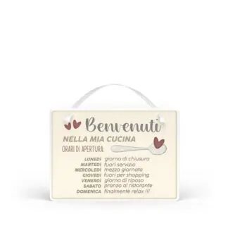 Targa con nastrino Cuori Danzanti - Orari della cucina
