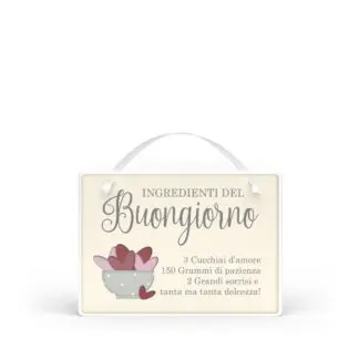 Targa con nastrino Cuori Danzanti - Ingredienti del buongiorno