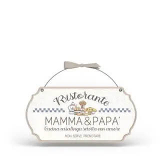 Targa con ferretto Aria Country - Ristorante mamma e papà