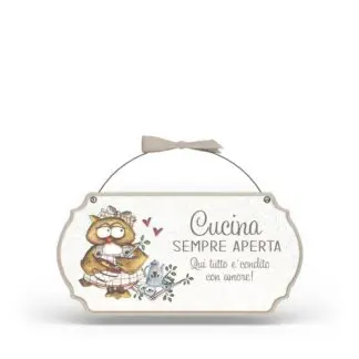 Targa con ferretto Allegri Gufetti - Cucina sempre aperta