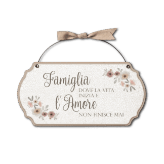 Targa con ferretto Fiori Eleganti - Famiglia amore