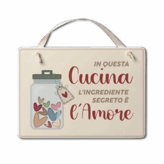 Targa con nastrino Cuori Danzanti - Cucina ingrediente segreto