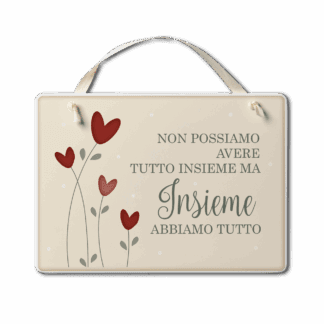 Targa con nastrino Cuori Danzanti - Insieme abbiamo tutto