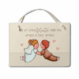 Targa con nastrino Simpatiche Figure - Matrimonio felicità