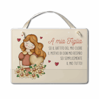 Targa con nastrino Simpatiche Figure - A mia figlia