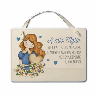 Targa con nastrino Simpatiche Figure - A mio figlio