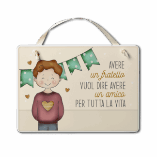 Targa con nastrino Simpatiche Figure - Fratello amico