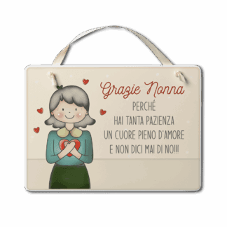 Targa con nastrino Simpatiche Figure - Grazie nonna
