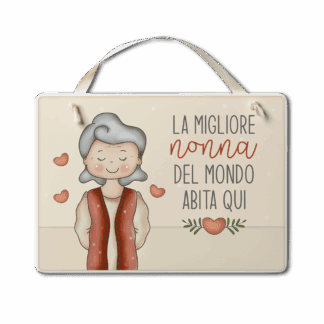 Targa con nastrino Simpatiche Figure - La nonna migliore