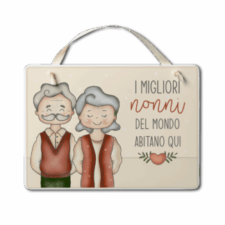 Targa con nastrino Simpatiche Figure - I nonni migliori