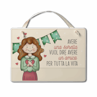Targa con nastrino Simpatiche Figure - Sorella amica