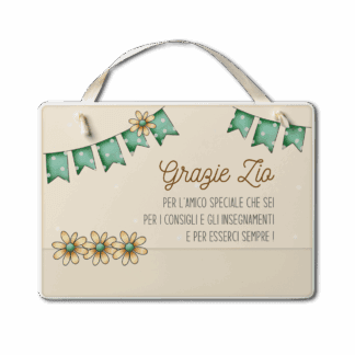 Targa con nastrino Simpatiche Figure - Grazie zio