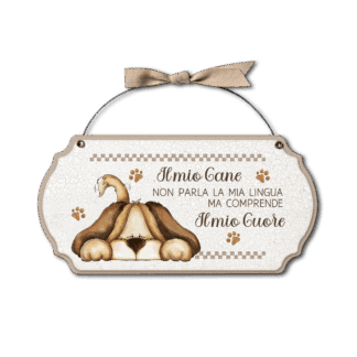 Targa con ferretto Aria Country - Cane cuore