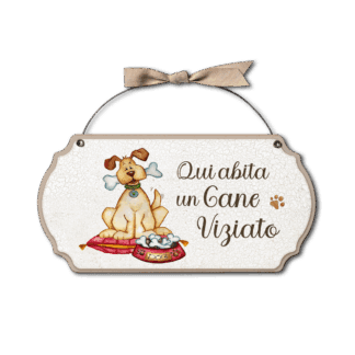 Targa con ferretto Aria Country - Cane viziato