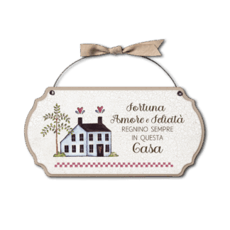 Targa con ferretto Aria Country - Fortuna amore e felicità