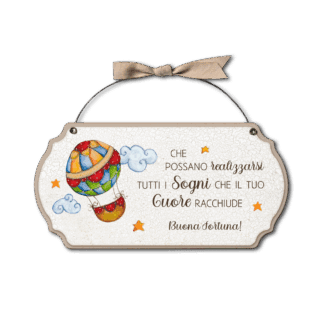 Targa con ferretto Aria Country - Buona fortuna