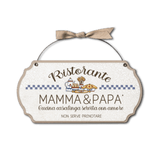 Targa con ferretto Aria Country - Ristorante mamma e papà