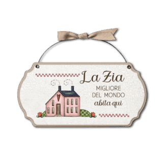Targa con ferretto Aria Country - La zia migliore