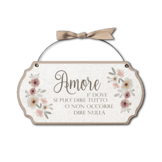 Targa con ferretto Fiori Eleganti - Amore è