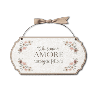Targa con ferretto Fiori Eleganti - Amore felicità