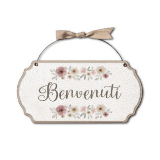 Targa con ferretto Fiori Eleganti - Benvenuti