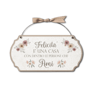 Targa con ferretto Fiori Eleganti - Casa felicità
