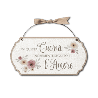 Targa con ferretto Fiori Eleganti - Cucina amore
