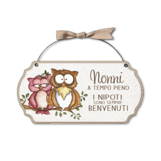 Targa con ferretto Allegri Gufetti - Nonni a tempo pieno