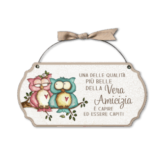 Targa con ferretto Allegri Gufetti - Vera amicizia