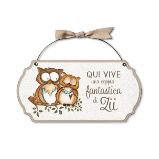 Targa con ferretto Allegri Gufetti - Fantastici zii