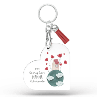 Portachiavi Cuore Mamma Mia - Mamma migliore del mondo