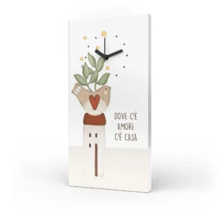 Orologio rettangolare - Dove c'è amore c'è casa