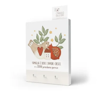 Portachiavi da muro - Famiglia è dove l'amore cresce e I sogni prendono forma