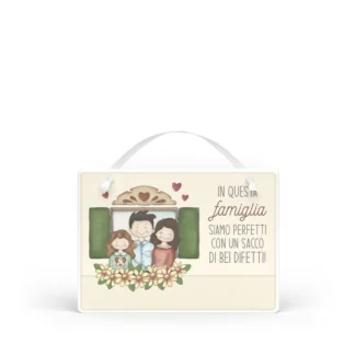 Targa con nastrino Simpatiche Figure - Famiglia figlia