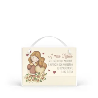 Targa con nastrino Simpatiche Figure - A mia figlia