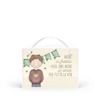 Targa con nastrino Simpatiche Figure - Fratello amico