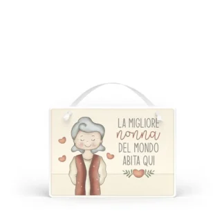 Targa con nastrino Simpatiche Figure - La nonna migliore