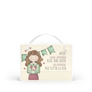 Targa con nastrino Simpatiche Figure - Sorella amica