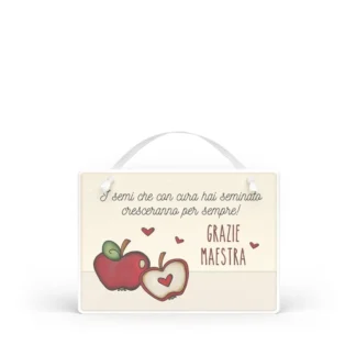 Targa con nastrino Simpatiche Figure - Grazie maestra hai seminato