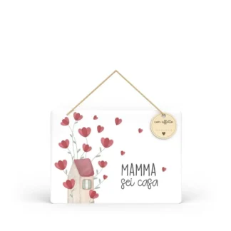 Targa Rettangolare con Tag Mamma Mia - Mamma sei casa