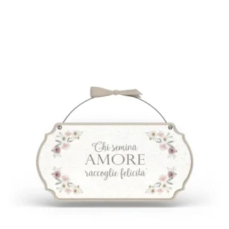 Targa con ferretto Fiori Eleganti - Amore felicità