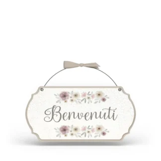 Targa con ferretto Fiori Eleganti - Benvenuti