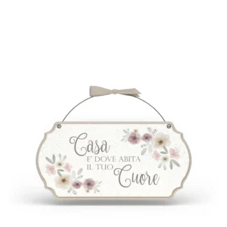 Targa con ferretto Fiori Eleganti - Casa cuore
