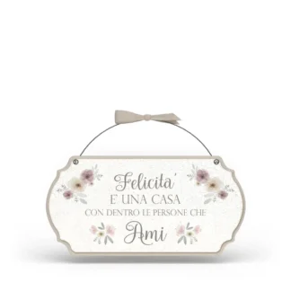 Targa con ferretto Fiori Eleganti - Casa felicità