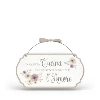 Targa con ferretto Fiori Eleganti - Cucina amore