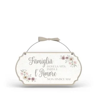 Targa con ferretto Fiori Eleganti - Famiglia amore