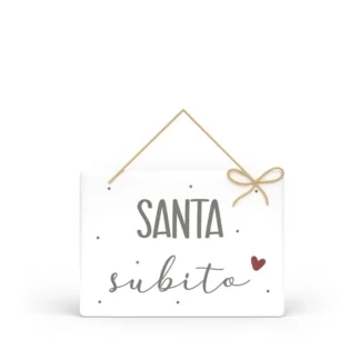 Targa Rettangolare con Spago Parole Sante – Santa subito